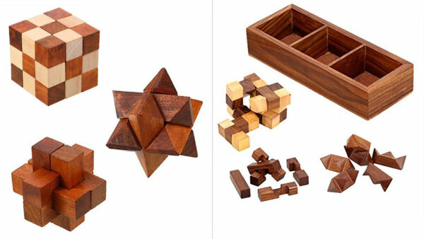Handcrafted Wooden Puzzles With Box