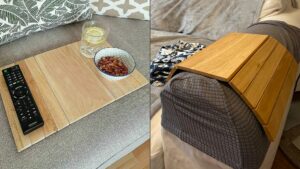 Adjustable Pine Armchair Platter Malleable